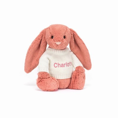 Jellycat Bashful Sorrel Bunny with Cream Jumper UK | 16098JOIN
